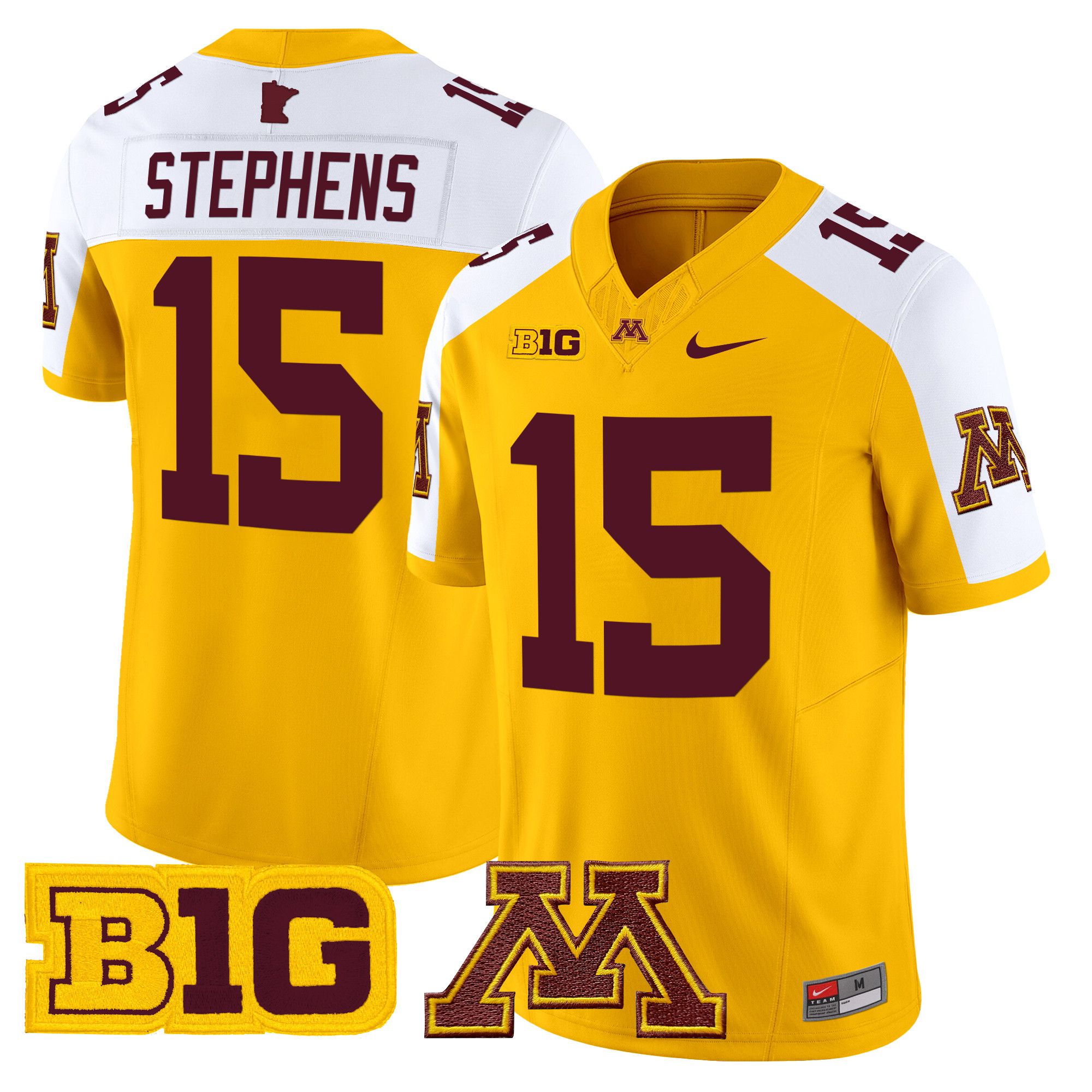 Men Minnesota Golden Gophers #15 Stephens Yellow Nike 2024 Vapor Limited NCAA Jersey->more ncaa teams->NCAA Jersey